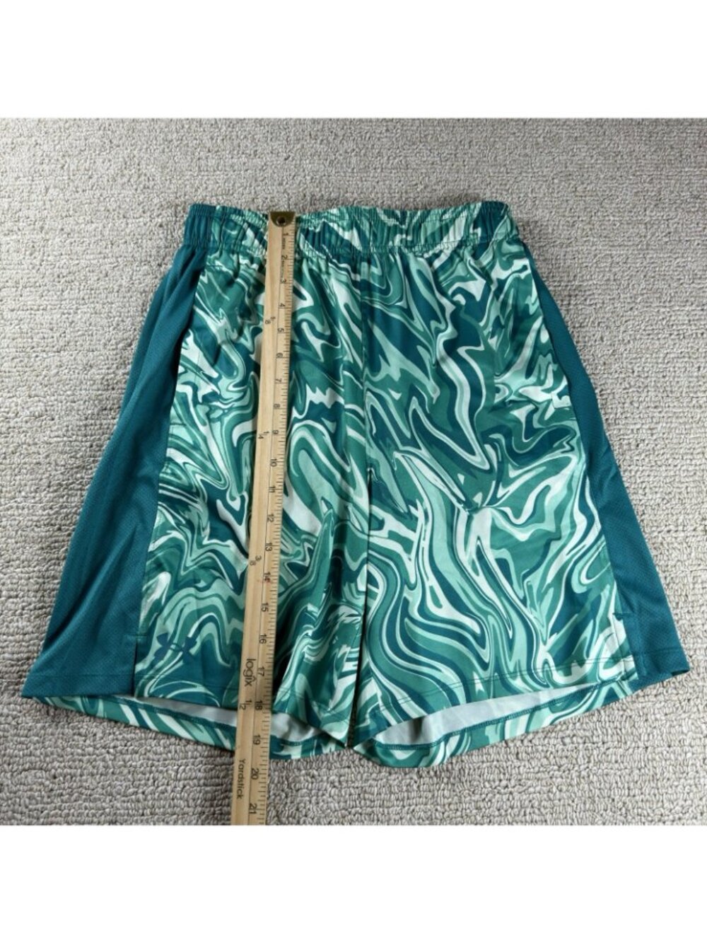 Under Armour UA Train Stretch 2.0 Marble Print Shorts Green Men's Size Small - Picture 4 of 7